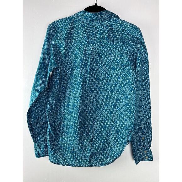American Eagle Outfitters Womens Blue Patterned Button-Up Shirt XS - Picture 2 of 4